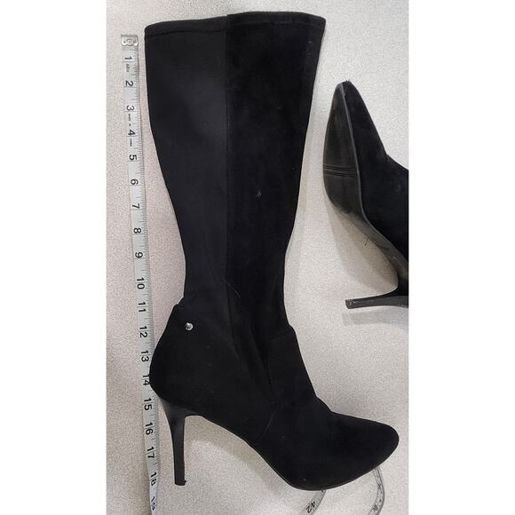 Simply Vera Vera Wang Svannabelle Black Suede High Heel Boots 10M Lightweight - Picture 5 of 6